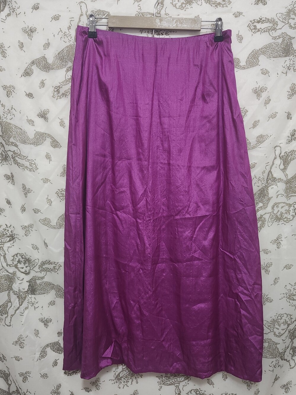 Women's EILEEN FISHER SILK Magenta/Purple Skirt SZ M